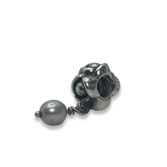 Pandora My Wish Grey Pearl Dangle Charm Style #790497GP - Picture 2 of 3